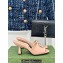 Gucci Heel 7cm Crystal Double G Slides Sandals Nude 2024