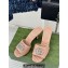 Gucci Heel 7cm Crystal Double G Slides Sandals Nude 2024