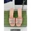 Gucci Heel 7cm Crystal Double G Slides Sandals Nude 2024