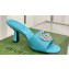 Gucci Heel 7cm Crystal Double G Slides Sandals Blue 2024