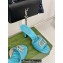 Gucci Heel 7cm Crystal Double G Slides Sandals Blue 2024