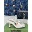 Gucci Heel 7cm Crystal Double G Slides Sandals White 2024