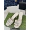 Gucci Heel 7cm Crystal Double G Slides Sandals White 2024