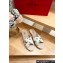 Valentino Grainy Calfskin Double Rockstud Espadrilles Slide Sandals White