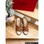 Valentino Grainy Calfskin Double Rockstud Wedge Espadrilles Slide Sandals Brown