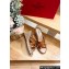 Valentino Grainy Calfskin Double Rockstud Wedge Espadrilles Slide Sandals Brown