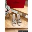 Valentino Grainy Calfskin Double Rockstud Wedge Espadrilles Slide Sandals Metallic Gold
