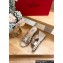 Valentino Grainy Calfskin Double Rockstud Wedge Espadrilles Slide Sandals Metallic Gold