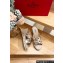 Valentino Grainy Calfskin Double Rockstud Wedge Espadrilles Slide Sandals Metallic Gold