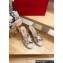 Valentino Grainy Calfskin Double Rockstud Wedge Espadrilles Slide Sandals Metallic Gold