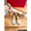 Valentino The Bold Edition Vlogo Grainy Calfskin Espadrilles Metallic Gold 2024