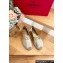Valentino The Bold Edition Vlogo Grainy Calfskin Espadrilles Metallic Gold 2024