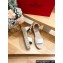 Valentino Grainy Calfskin Rockstud Flatform Espadrilles Sandals White