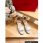 Valentino Grainy Calfskin Rockstud Flatform Espadrilles Sandals White