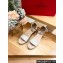 Valentino Grainy Calfskin Rockstud Flatform Espadrilles Sandals White