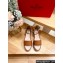 Valentino Grainy Calfskin Rockstud Flatform Espadrilles Sandals Brown