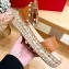Valentino Grainy Calfskin Rockstud Flatform Espadrilles Sandals Brown
