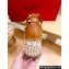 Valentino Grainy Calfskin Rockstud Flatform Espadrilles Sandals Brown