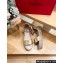 Valentino Grainy Calfskin Rockstud Flatform Espadrilles Sandals Gold