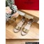 Valentino Grainy Calfskin Rockstud Flatform Espadrilles Sandals Gold