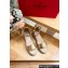 Valentino Grainy Calfskin Rockstud Flatform Espadrilles Sandals Gold