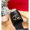 Valentino The Bold Edition Vlogo Grainy Calfskin Wedge Espadrilles Black 2024