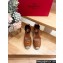 Valentino The Bold Edition Vlogo Grainy Calfskin Wedge Espadrilles Brown 2024