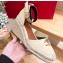 Valentino The Bold Edition Vlogo Grainy Calfskin Wedge Espadrilles Beige 2024