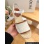 Loewe anagram Canvas Wedge Espadrilles Sandals Beige 2024