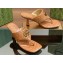 Gucci Heel 5.5cm Women's Double G thong slide sandals 776995 Brown 2024