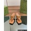 Gucci Heel 5.5cm Women's Double G thong slide sandals 776995 Brown 2024