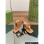 Gucci Heel 5.5cm Women's Double G thong slide sandals 776995 Brown 2024