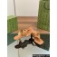 Gucci Heel 5.5cm Women's Double G thong slide sandals 776995 Brown 2024