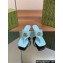 Gucci Heel 5.5cm Women's Double G thong slide sandals 776995 Light Blue 2024