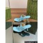 Gucci Heel 5.5cm Women's Double G thong slide sandals 776995 Light Blue 2024