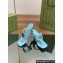 Gucci Heel 5.5cm Women's Double G thong slide sandals 776995 Light Blue 2024