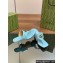 Gucci Heel 5.5cm Women's Double G thong slide sandals 776995 Light Blue 2024