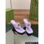 Gucci Heel 5.5cm Women's Double G thong slide sandals 776995 Lilac 2024