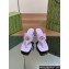 Gucci Heel 5.5cm Women's Double G thong slide sandals 776995 Lilac 2024