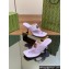 Gucci Heel 5.5cm Women's Double G thong slide sandals 776995 Lilac 2024