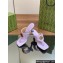 Gucci Heel 5.5cm Women's Double G thong slide sandals 776995 Lilac 2024