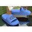 Gucci Women/Men Interlocking G slide sandals 770801 in textured rubber Blue 2024