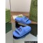 Gucci Women/Men Interlocking G slide sandals 770801 in textured rubber Blue 2024