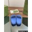 Gucci Women/Men Interlocking G slide sandals 770801 in textured rubber Blue 2024