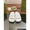 Gucci Women/Men Interlocking G slide sandals 770801 in textured rubber White 2024