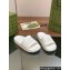 Gucci Women/Men Interlocking G slide sandals 770801 in textured rubber White 2024