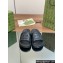 Gucci Women/Men Interlocking G slide sandals 770801 in textured rubber Black 2024