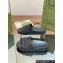 Gucci Women/Men Interlocking G slide sandals 770801 in textured rubber Black 2024