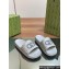 Gucci Women/Men Interlocking G slide sandals 770801 in textured rubber Gray 2024