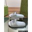 Gucci Women/Men Interlocking G slide sandals 770801 in textured rubber Gray 2024